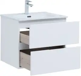 Тумба под раковину Aquanet Алвита New 60 2 ящика, белый матовый 277510