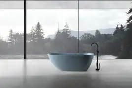 Ванна  Abber Dortmund 170х75 AM9911G из искусственного камня, Серая матовая