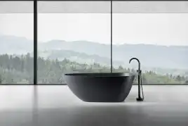 Ванна  Abber Dortmund 170х75 AM9911B из искусственного камня, Черная матовая