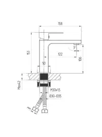 Смесители для раковины AVS Cube 811-200-GM, оружейная сталь