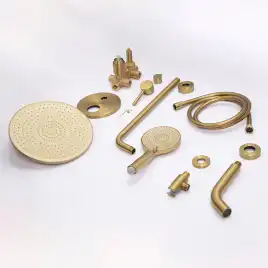 Встраиваемая душевая система AVS SLIMMER 811-141-BG с изливом, брашированное золото