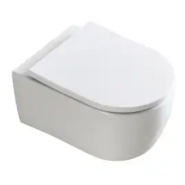 Подвесной унитаз Azario Ollin AZ-1293WH безободковый, с сиденьем микролифт, Белый глянцевый