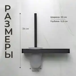 Ершик подвесной AVS Bishop, черный матовый, с полочкой