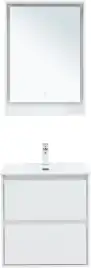 Тумба под раковину Aquanet Милан 60 белый глянец, подвесная, 336367