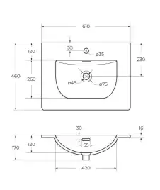 Тумба под раковину BelBagno UNO-600-2C-SO-VO подвесная, Еловый Матовый