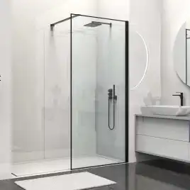 Душевая перегородка Vincea Walk in HS 100 VSW-1HS100CLB, профиль черный, стекло прозрачное