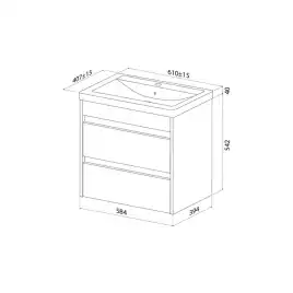 Тумба с раковиной IDDIS Zodiac X 60, подвесная, Белая, ZDX60W0i95K