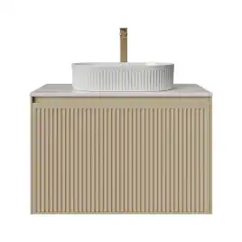 Тумба под раковину Grossman Кристалл 80 подвесная, бежевый матовый (108044)