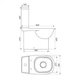 Унитаз-компакт SANITA LUXE Quadro с сиденьем плавное закрытие (QDRSLCC01151022)