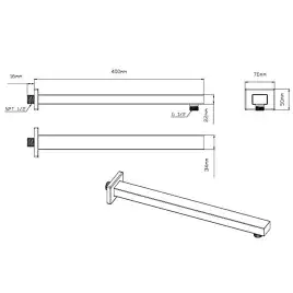 Верхний душ с держателем Vincea  VSHD-41CBG VSHD-41CBG, брашированное золото