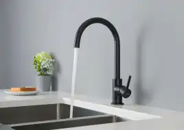 Смеситель для кухни Aquatek Европа AQ1382MB поворотный излив, Черный матовый