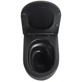 Подвесной унитаз ABBER Bequem AC1104TMB подвесной черный матовый, безободковый, смыв торнадо