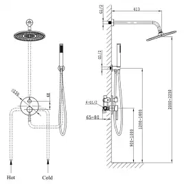 Встраиваемая душевая система AVS SLIMMER 811-121-CR, хром
