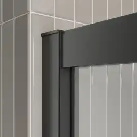 Душевой уголок BelBagno LUCE-A-2-90-C-NERO стекло прозрачное, профиль Черный матовый