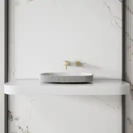 Раковина накладная ABBER STEIN 55х36х6 AS2601, овальная, белая матовая