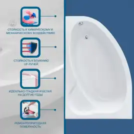 Акриловая ванна Santek Эдера 170х110 1WH111995 левая, Белая