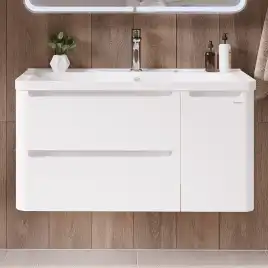 Тумба под раковину Grossman Адель 100 подвесная, белая глянцевая (1010001)