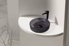 Раковина накладная ABBER GLAS 39,5х39,5х10,5 AK2301B, круглая, черная