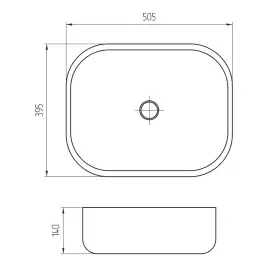 Раковина AVS Клара 51x40 серая матовая с донным клапаном