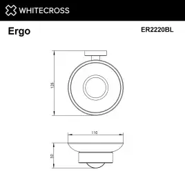 Мыльница Whitecross ERGO black, ER2220BL, Черный матовый