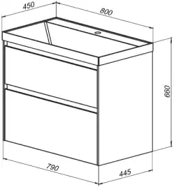 Тумба под раковину Aquanet Гласс 80 белый 238361