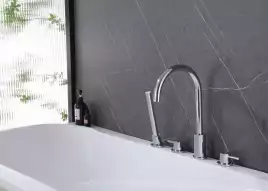 Смеситель на борт ванны Abber Wasser Kreis AF8113, двухвентельный, с внутренней частью, Хром