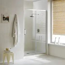 Душевая дверь в нишу AVS Квант 140 профиль хром, стекло прозрачное, 803-0017-195-14-CR-T