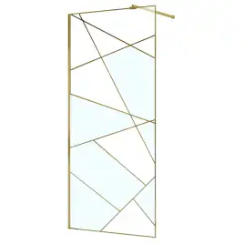 Душевая перегородка Azario Walk-in 110 AZ-271-110-BGL-CGP прозрачное стекло 8 мм с графическим принтом, профиль Золото матовое