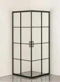 Душевой уголок Loranto 90х90 CS-211F-90, профиль черный матовый, стекло Прозрачное, лофт клетка