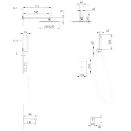 Душевая система ABBER Weiss Insel AF8050 скрытого монтажа с изливом, термостат, хром
