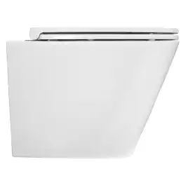 Подвесной унитаз Azario Teramo AZ-0052-UQ3 безободковый, смыв Торнадо, в комплекте с сидением микролифт, Белый глянцевый