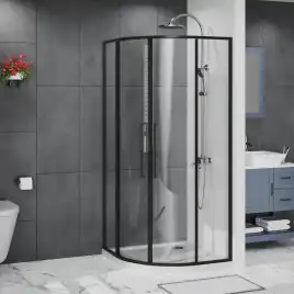 Душевой уголок Azario 90х90 AZ-S43-90-MB-CL, профиль черный матовый, стекло Прозрачное