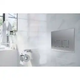 Кнопка смыва AZARIO AZ-8200-0088/AZ-P58-0110 двойная, квадратная, цвет хром матовый