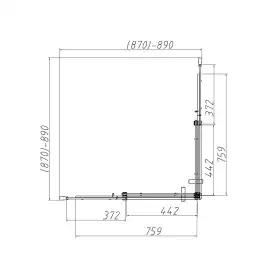 Душевой уголок Vincea Dice 90х90 VSS-4D900CLB, дверь раздвижная, профиль черный, стекло прозрачное