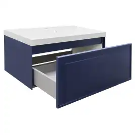 Тумба с раковиной Azario Belloni 80 CS00098084, подвесная, Темно-синий