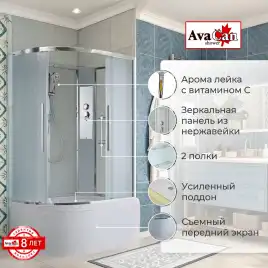 Душевая кабина AvaCan EM5811RN 110x80 см, высокий поддон, без крыши, правая