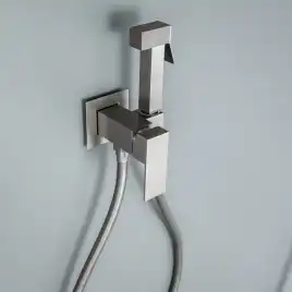 Гигиенический душ со смесителем AVS Cube 811-231-GM, оружейная сталь