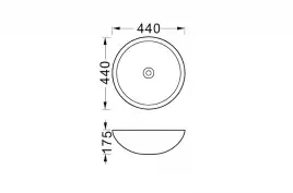 Раковина накладная Aquatek 44х44х17,5 AQ5354-MB, Черная матовая