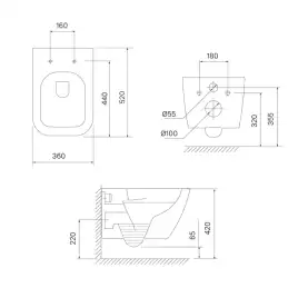 Унитаз подвесной IDDIS Torr TORRDSEi25 безободковый, с сиденьем микролифт Белый