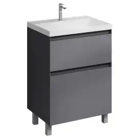 Тумба под раковину Grossman Меркадо 60 напольная, графит матовый (106071)
