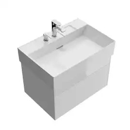 Тумба под раковину Kerama Marazzi LOGICA 70 см, LOG.70.2\WHT подвесная, Белая глянцевая