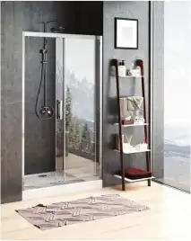 Душевая дверь Aquanet Delta 160 см, NPE6121 1600, профиль Хром, стекло Прозрачное