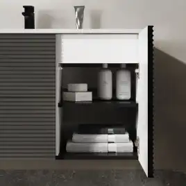 Тумба с раковиной IDDIS Bild 100, подвесная, Темно-серый, BIL10G0i95K