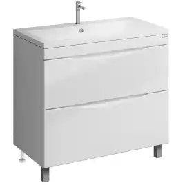 Тумба под раковину Grossman Виста 90 напольная, белая глянцевая (109067)