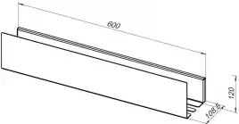 Полка Aquanet Магнум 60x12 сталь браш, 334111