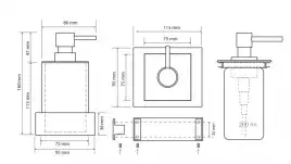Настенный дозатор жидкого мыла BEMETA GAMMA черный/хром 145409012