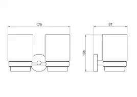 Стакан для ванной Aquatek Бетта AQ4617CR двойной, Хром