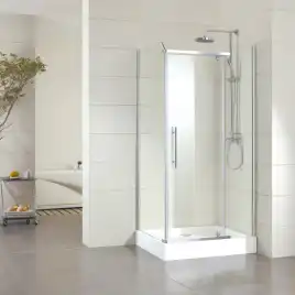 Душевой уголок Sole Quadro 120х90 профиль Хром стекло прозрачное