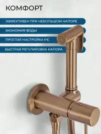 Гигиенический душ со смесителем AVS Slimmer брашированное розовое золото, 811-131-PG