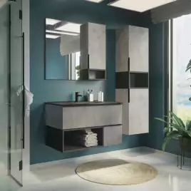 Зеркало-шкаф Comforty Франкфурт 90 Бетон светлый, 00-00006504